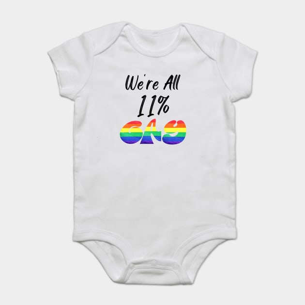 We're All 11% Gay Baby Bodysuit by WarFX Designs